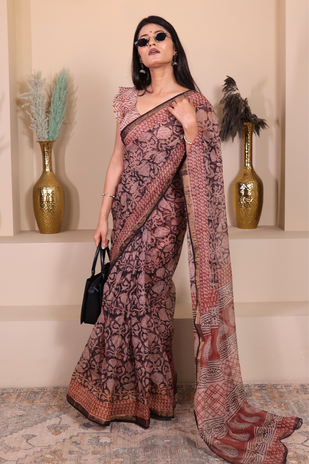 Bhoomi – Earth-Toned Kota Doria Saree
