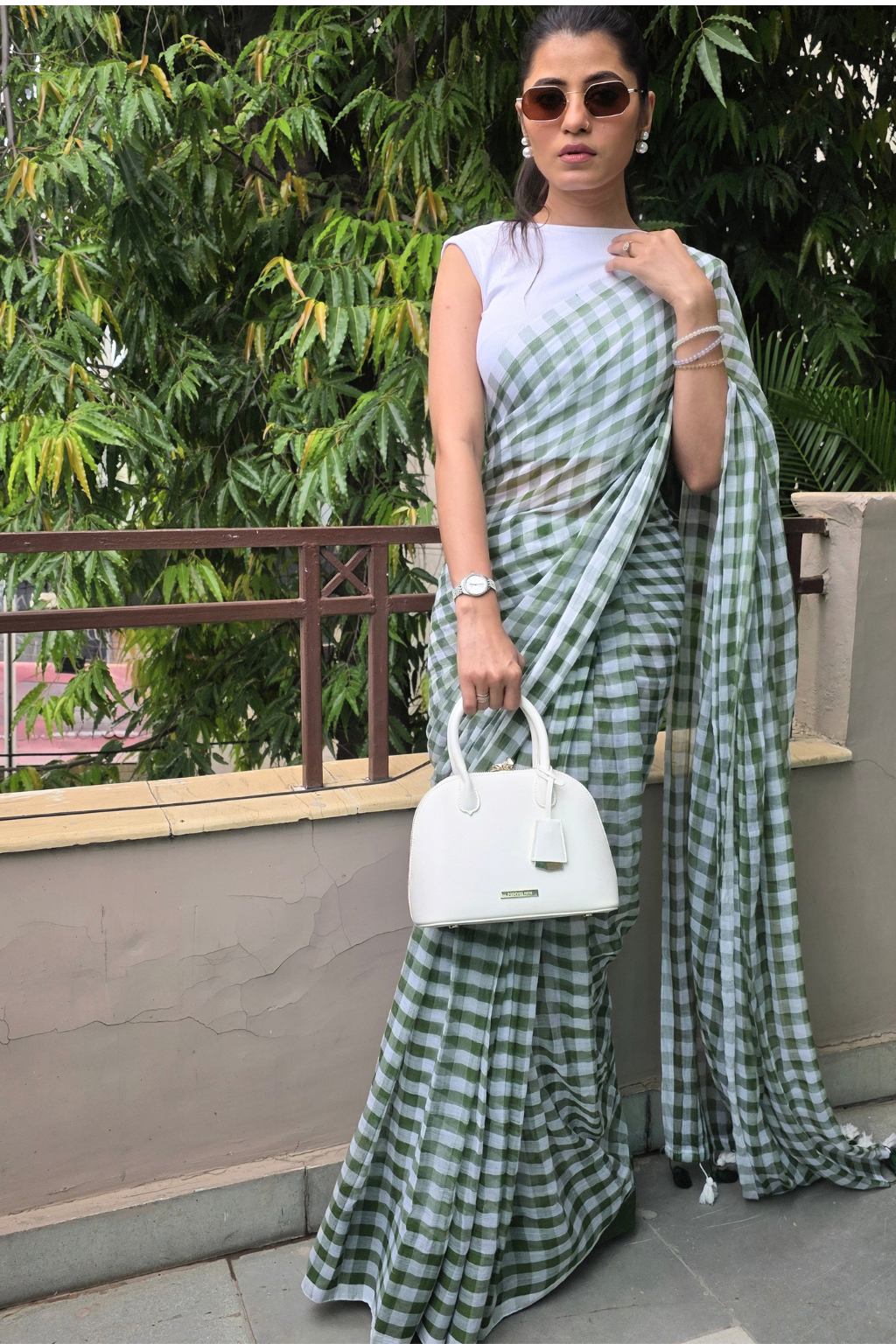 Hara Gamcha - Classic Gamcha Mul Cotton Saree