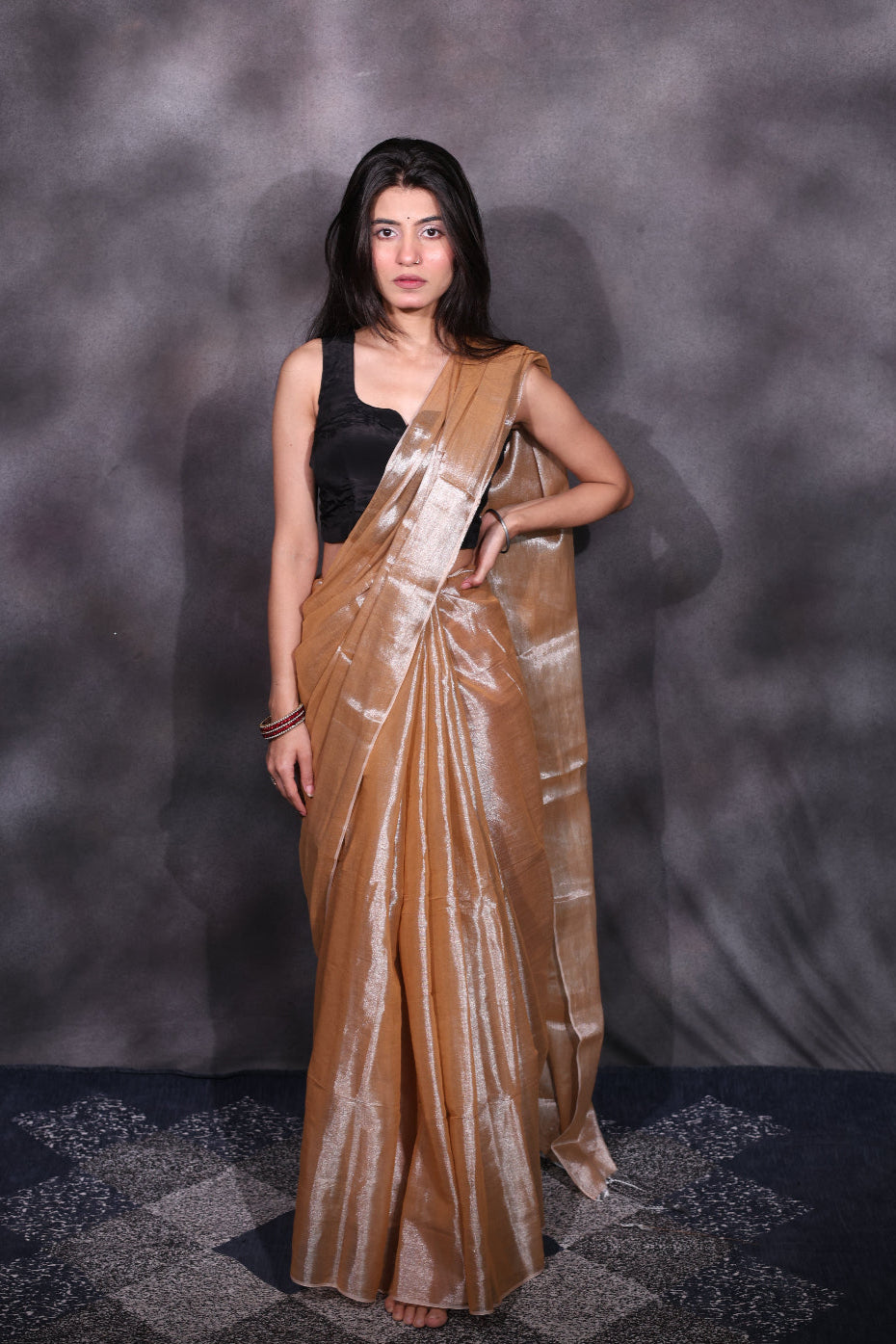 Mehreen (Without Border) – Beige Tissue Saree