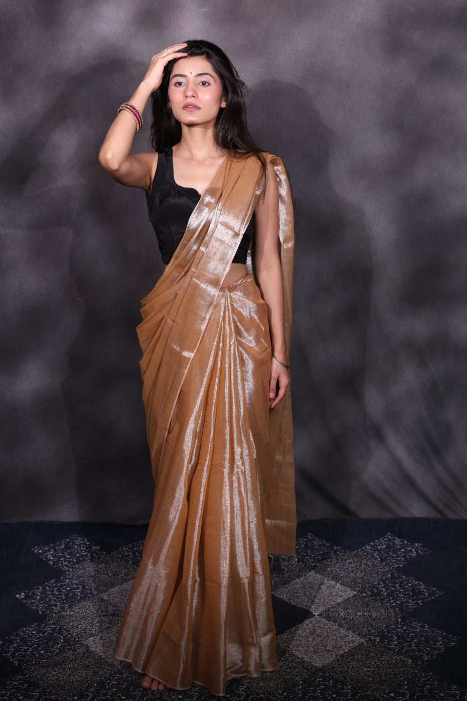 Mehreen (Without Border) – Beige Tissue Saree